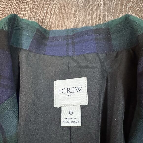 J Crew Black Watch Plaid Sz 6 Blazer Academia Old Money Preppy Women - Picture 5 of 13